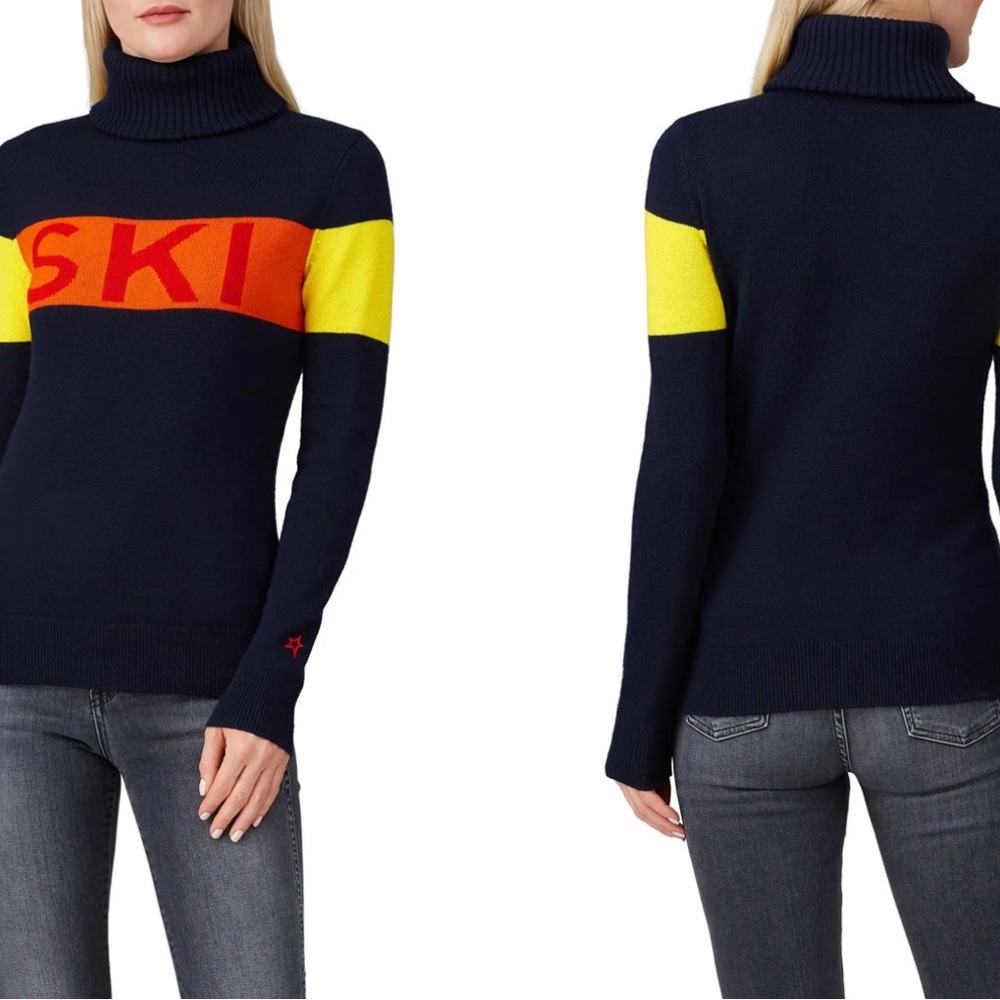 Perfect Moment Navy Ski Wool Sweater Size Small